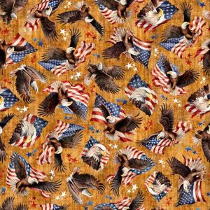 1776 Eagle & Flag Toss in Amber