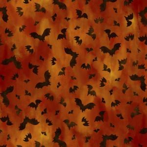 All Hallows Eve Flying Bats in Oranges