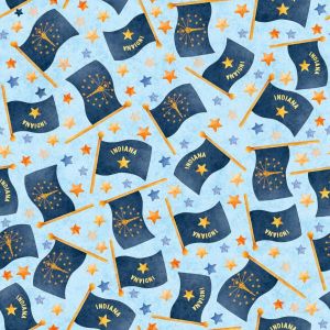All Indiana Shop Hop 2026 Flags in Light Blue