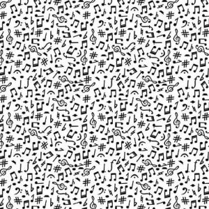 All That Jazz Musical Notes in White