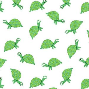 Animal Alphabet Tossed Turtles in White