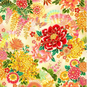 Asian Garden 2 Large Floral in Gold