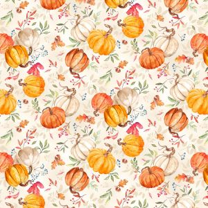 Autumn Day Tossed Pumpkins in Tan