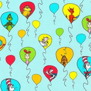 Celebrate Seuss Character Balloons in Aqua