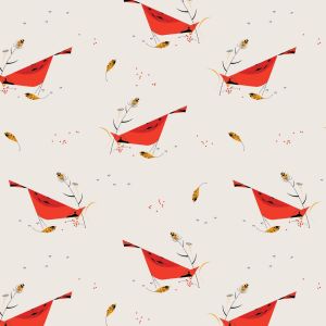Charley Harper Holidays Cream Berry Feast