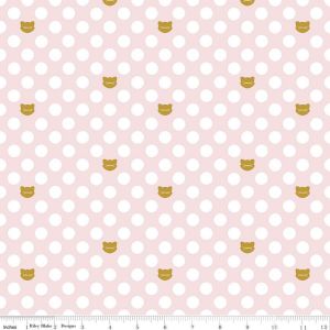 Chloe  Friends Pink Cat Faces wGold Metallic