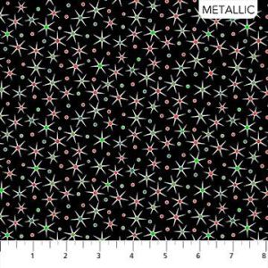 Christmas Magic Sparkling Stars in Black