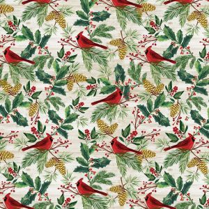 Comfort  Joy Cardinals On Wood in Cream
