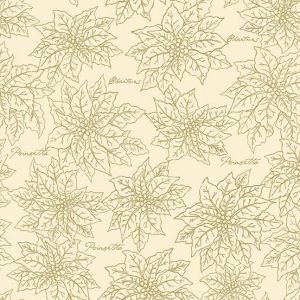 Deck the Halls Cream Poinsettia Outline
