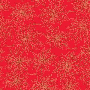 Deck the Halls Red Poinsettia Outline