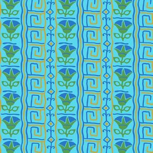 Egyptian Collection Lotus Stripe in the color Gold and Teal