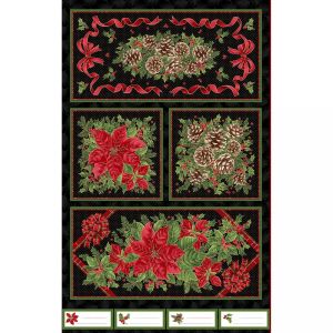 Evergreen Bows Panel Gift BagTable Set in Black