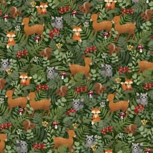 Fablewood Woodland Forest Animals in Dark Green