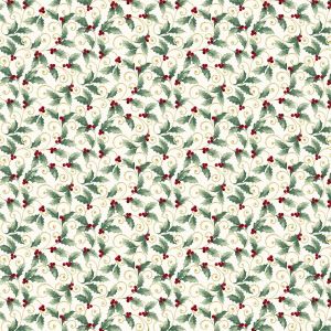 Festive Medley Holly and Scroll in Cream