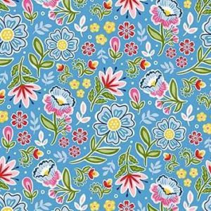 Fiesta Folkloric Flowers in Blue