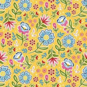 Fiesta Folkloric Flowers in Yellow