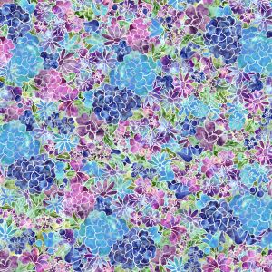 Fire and Ice Packed Flowers in Blues