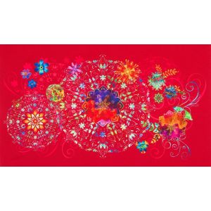 Florence Flowers Panel in Red