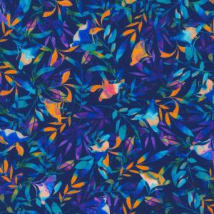 Florence Flowers  Vines in Navy