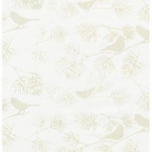 Forest Trails Pine Bough and Birds in Ivory