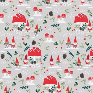 Gnome Noel Gray Mushrooms