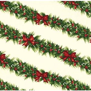 Happy Holly-Days Cream Holly-Day Garland