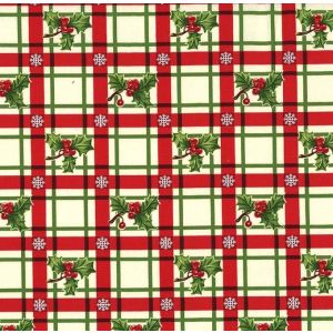 Happy Holly-Days Cream Holly-Day Plaid