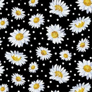 Hello Sunshine Daisies and Dots in Black
