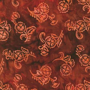 Hermosa Batik Floral Cluster in Pomegranate
