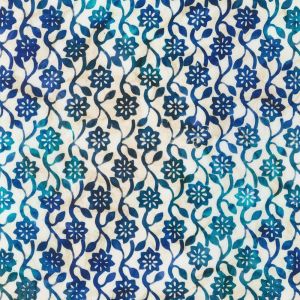 Hermosa Batik Flower Vines in Marine