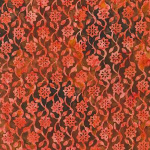 Hermosa Batik Flower Vines in Poppy