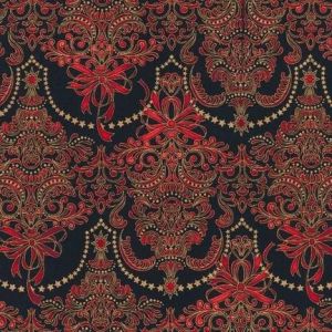 Holiday Flourish Damask in the color Black