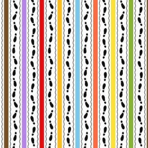 I Spy Multicolor Footprint Stripe