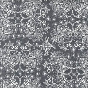 In The Bloom Blooming Damask in the color Charcoal