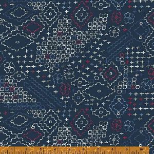 Indigo Stitches Sashiko Sampler in Navy