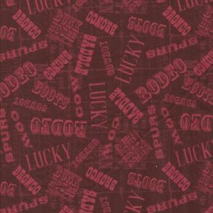 Ironwood Ranch Rodeo Words in Dark Red