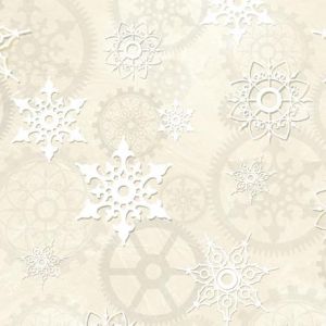 Its A Steampunk Christmas Snowflakes  Gears in Ecrus