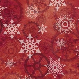 Its A Steampunk Christmas Snowflakes  Gears in Reds