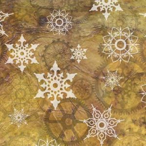 Its A Steampunk Christmas Snowflakes  Gears in Yellows