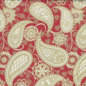 Jubilee Metallic Paisley in Red