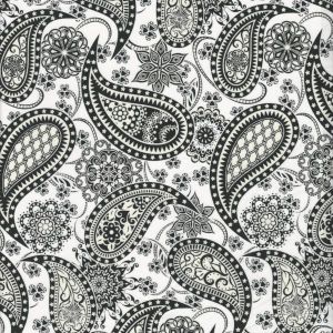 Jubilee Paisley in Black  White