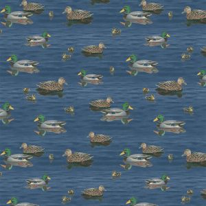 Lake  Lodge Ducks in Denim Blue