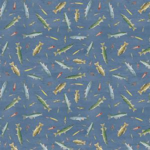 Lake  Lodge Fish in Denim Blue