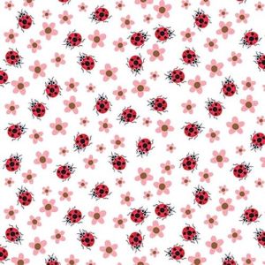 Let it Grow Lady Bugs on White