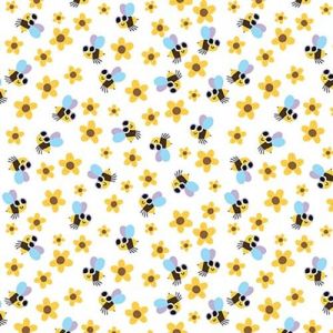 Let it Grow Worker Bees on White
