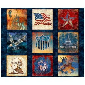 LibertyGloryFreedom USA Iconic Images Panel in Navy