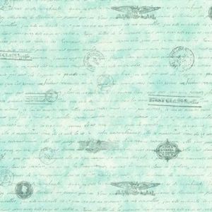 Library of Rarities Dusty Blue Script and Stamps