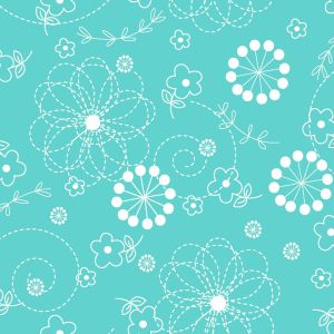Lil Sprout Flannel Too Teal Doodles