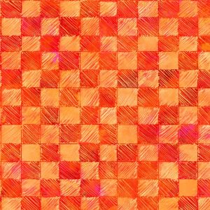 Living Farm Scribble Check in Oranges