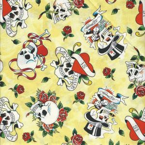 Love is True Tossed Skulls in Light Lemon